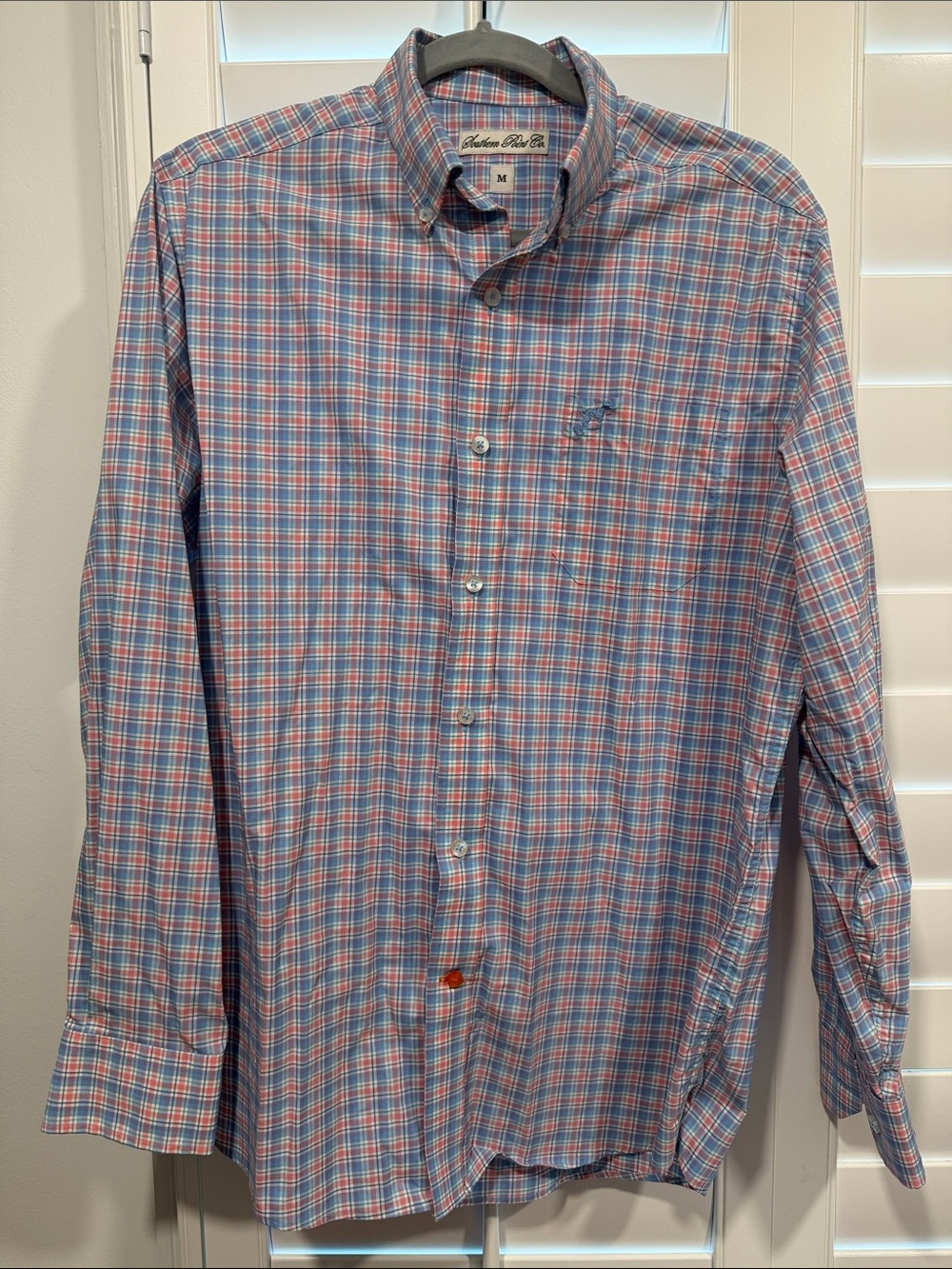Southern Point Button-Down Plaid Shirt in Blue and Pink by Southern Tide